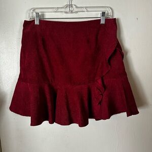 Corduroy Red Mini Skirt